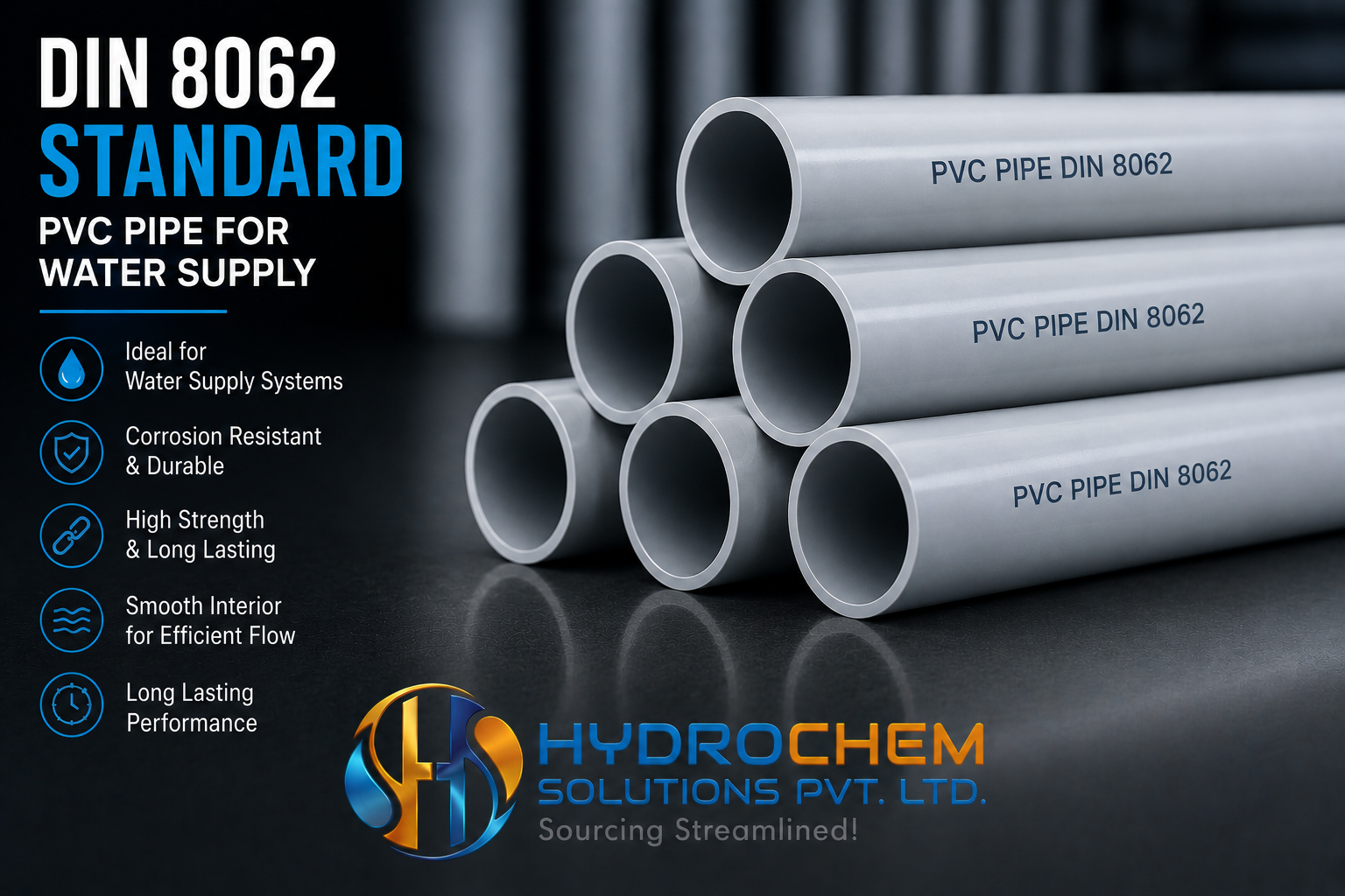 DIN 8062 Standard PVC Pipe For Water Supply