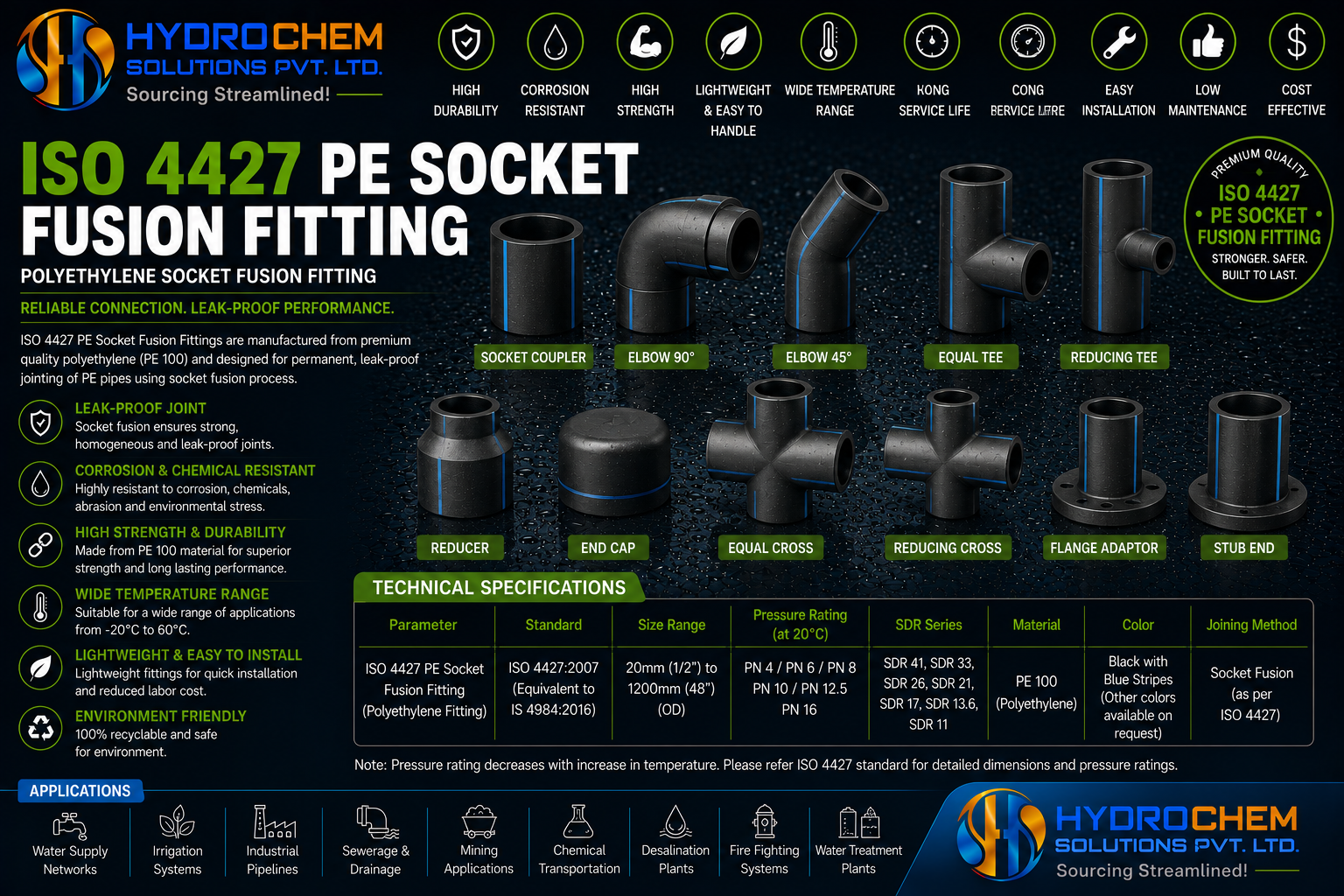 ISO 4427 PE Socket Fusion Fitting